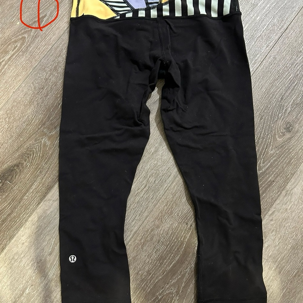 Lululemon Athletica Black and Yellow Leggings